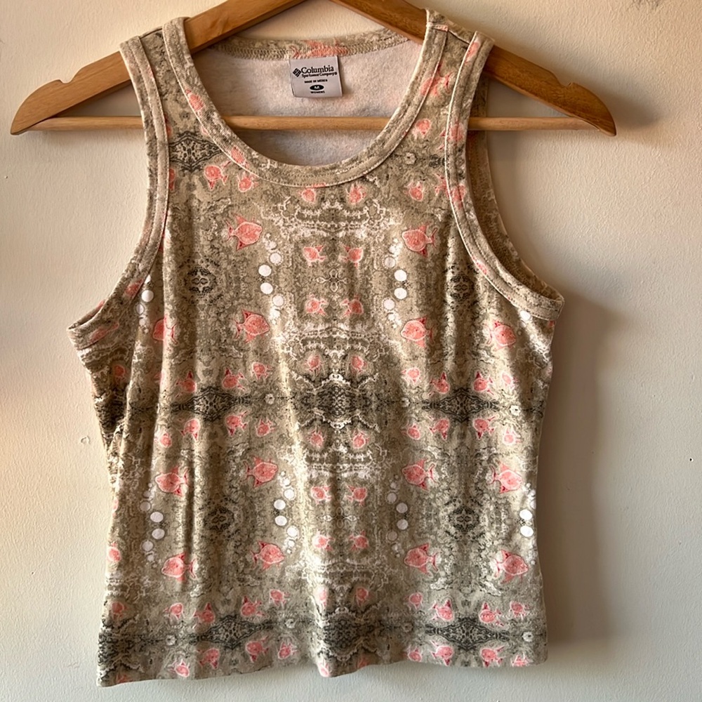 Colombia Fish Print Cotton Tank M